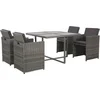 Image de vidaXL - 5-delige - Tuinset - met - kussens - poly - rattan - grijs