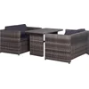Image de vidaXL - 3-delige - Bistroset - met - kussens - poly - rattan - grijs
