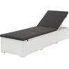 Image de vidaXL - Ligbed - met - kussen - poly - rattan - wit