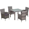 Image de vidaXL - 5-delige - Tuinset - met - kussens - poly - rattan - grijs