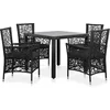 Image de vidaXL - 5-delige - Tuinset - poly - rattan - zwart