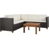 Image de vidaXL - 4-delige - Loungeset - met - kussens - poly - rattan - bruin