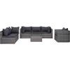 Image de vidaXL - 7-delige - Loungeset - met - kussens - poly - rattan - grijs