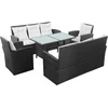 Image de vidaXL - 5-delige - Loungeset - met - kussens - poly - rattan - zwart