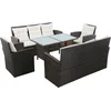 Image de vidaXL - 5-delige - Loungeset - met - kussens - poly - rattan - bruin
