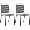 Image de vidaXL - Tuinstoelen - stapelbaar - 2 - st - staal - grijs