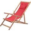 Image de vidaXL - Opklapbare - stoel - met - stoffen - bekleding - en - houten - frame, - rood.