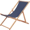 Image de vidaXL - Strandstoel - inklapbaar - stof - en - houten - frame - blauw
