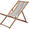 Image de vidaXL - Strandstoel - inklapbaar - stof - en - houten - frame - meerkleurig
