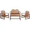 Image de vidaXL - 4-delige - Loungeset - massief - acaciahout