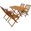 Image de vidaXL - 5-delige - Tuinset - inklapbaar - massief - acaciahout