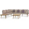 Image de vidaXL - 4-delige - Loungeset - met - kussens - massief - acaciahout - bruin