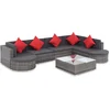 Image de vidaXL - 8-delige - Loungeset - met - kussens - poly - rattan - grijs