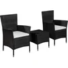 Image de vidaXL - 3-delige - Bistroset - poly - rattan - zwart
