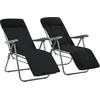 Image de vidaXL - Tuinstoelen - met - kussen - inklapbaar - 2 - st - zwart