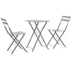 Image de vidaXL - 3-delige - Bistroset - staal - grijs