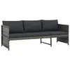 Image de vidaXL - 3-delige - Loungeset - met - kussens - poly - rattan - grijs