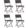 Image de vidaXL - Tuinstoelen - inklapbaar - 4 - st - HDPE - en - staal - bruin