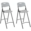 Image de vidaXL - Barstoelen - inklapbaar - 2 - st - HDPE - en - staal - wit