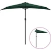 Image de vidaXL - Balkonparasol - half - met - aluminium - paal - 270x144 - cm - groen