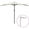 Image de vidaXL - Balkonparasol - half - met - aluminium - paal - 300x155 - cm - zandkleurig