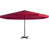 Image de vidaXL - Parasol - met - aluminium - paal - 500 - cm - bordeauxrood