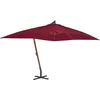 Image de vidaXL - Zweefparasol - met - houten - paal - 400x300 - cm - bordeauxrood