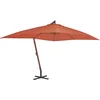 Image de vidaXL - Zweefparasol - met - houten - paal - 400x300 - cm - terracottakleurig