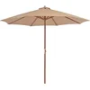 Image de vidaXL - Parasol - met - houten - paal - 300 - cm - taupe