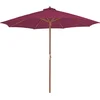 Image de vidaXL - Parasol - met - houten - paal - 300 - cm - bordeauxrood
