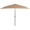 Image de vidaXL - Parasol - met - metalen - paal - 300x200 - cm - taupe
