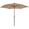 Image de vidaXL - Parasol - met - LED-verlichting - en - stalen - paal - 300 - cm - taupe