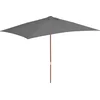 Image de vidaXL - Parasol - met - houten - paal - 200x300 - cm - antraciet