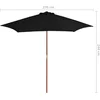 Image de vidaXL - Parasol - met - houten - paal - 270 - cm - taupe