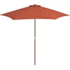 Image de vidaXL - Parasol - met - houten - paal - 270 - cm - terracotta