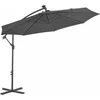 Image de vidaXL - Zweefparasol - met - LED-verlichting - stalen - paal - 300 - cm - antraciet