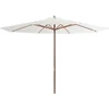 Image de vidaXL - Parasol - met - houten - paal - 350 - cm - zandwit