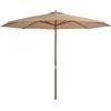 Image de vidaXL - Parasol - met - houten - paal - 350 - cm - taupe