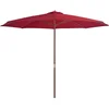 Image de vidaXL - Parasol - met - houten - paal - 350 - cm - bordeauxrood