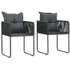Image de vidaXL - Tuinstoelen - 2 - st - met - kussens - poly - rattan - zwart