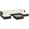 Image de vidaXL - 7-delige - Loungeset - met - kussens - poly - rattan - bruin