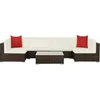 Image de vidaXL - 7-delige - Loungeset - met - kussens - poly - rattan - bruin