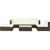 Image de vidaXL - 6-delige - Loungeset - met - kussens - poly - rattan - bruin