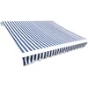 Image de vidaXL - Vervangingsdoek - voor - luifel - 450x300 - cm - polyester - blauw - en - wit