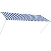 Image de vidaXL - Luifel - uittrekbaar - 300x150 - cm - blauw - en - wit