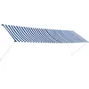 Image de vidaXL - Luifel - uittrekbaar - 400x150 - cm - blauw - en - wit