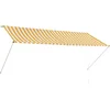 Image de vidaXL - Luifel - uittrekbaar - 300x150 - cm - geel - en - wit
