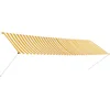Image de vidaXL - Luifel - uittrekbaar - 400x150 - cm - geel - en - wit