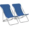 Image de vidaXL - Strandstoelen - inklapbaar - 2 - st - staal - en - oxford - stof - blauw