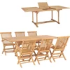 Image de vidaXL - 7-delige - Tuinset - 150-200x100x75 - cm - massief - teakhout
